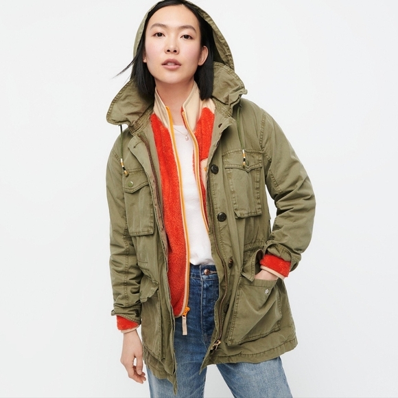 J. Crew Lightweight utility chore jacket Women's Size Small NWT Olive Green - Picture 2 of 2